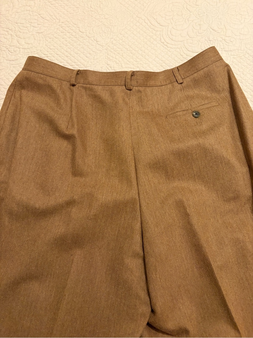 Lauren Ralph Lauren  Women’s  100% Worsted Wool Pleated Cuffed Pants Brown Sz 16 - Picture 3 of 5